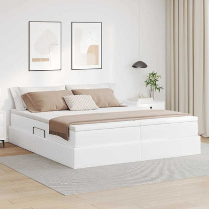 Letto con contenitore e materasso Bianco 180 x 200 cm