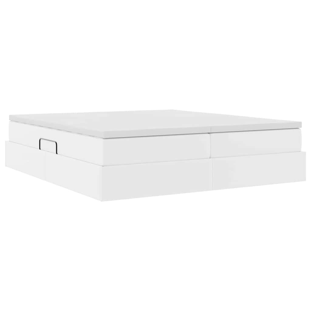 Letto con contenitore e materasso Bianco 180 x 200 cm