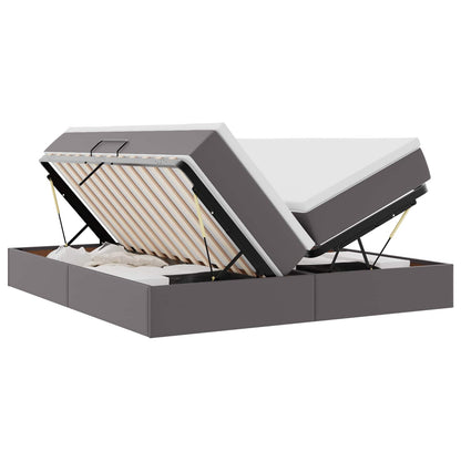 Letto con contenitore e materasso Grigio 200 x 200 cm
