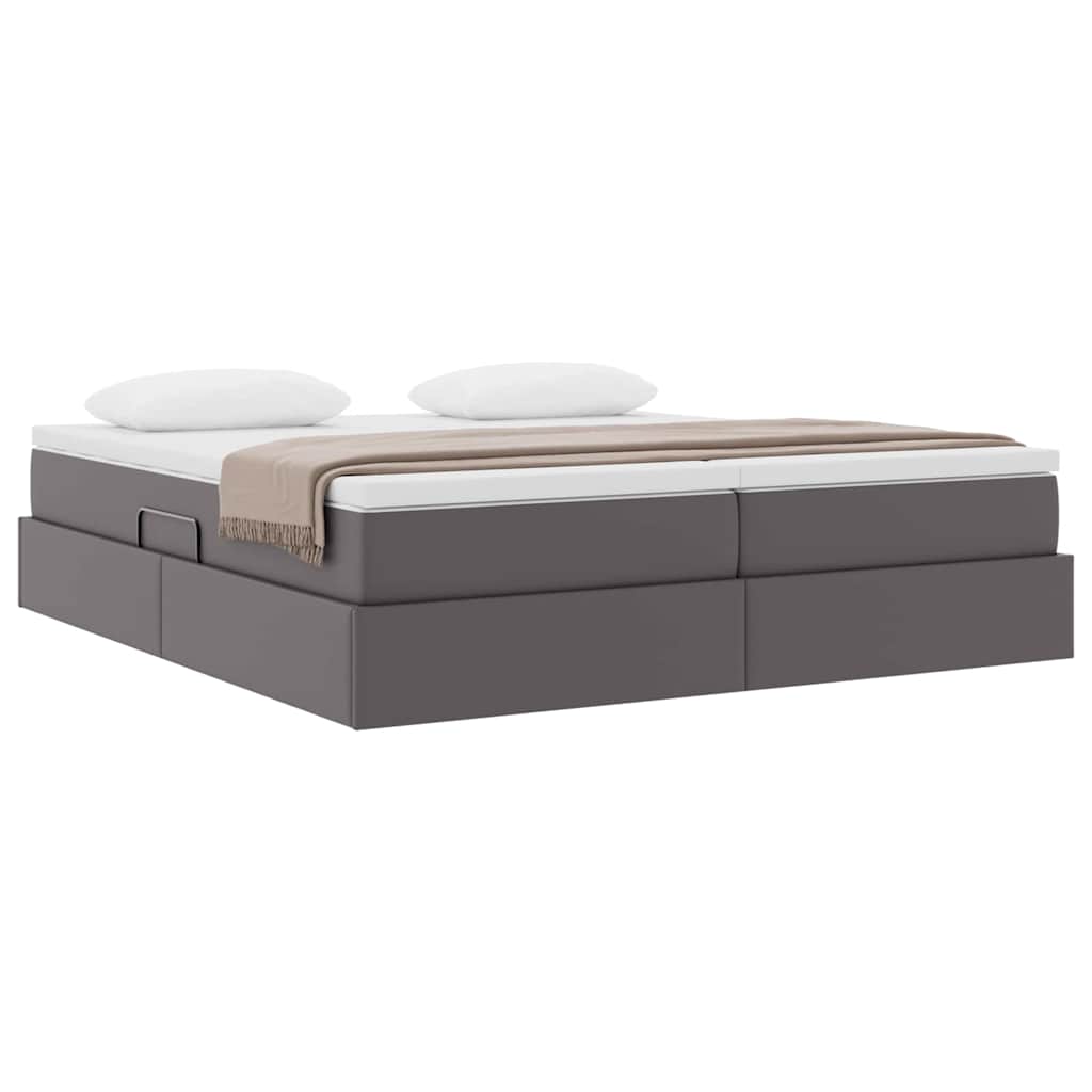 Letto con contenitore e materasso Grigio 200 x 200 cm