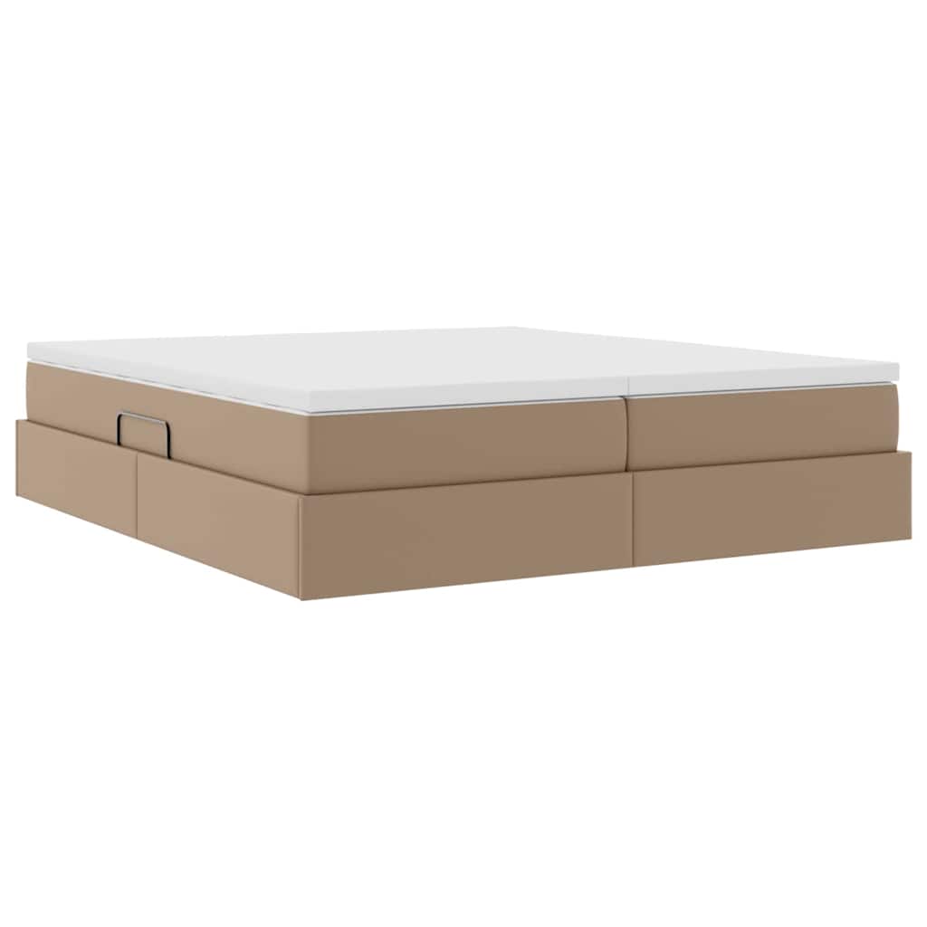 Letto con contenitore e materasso Cappuccino 200 x 200 cm