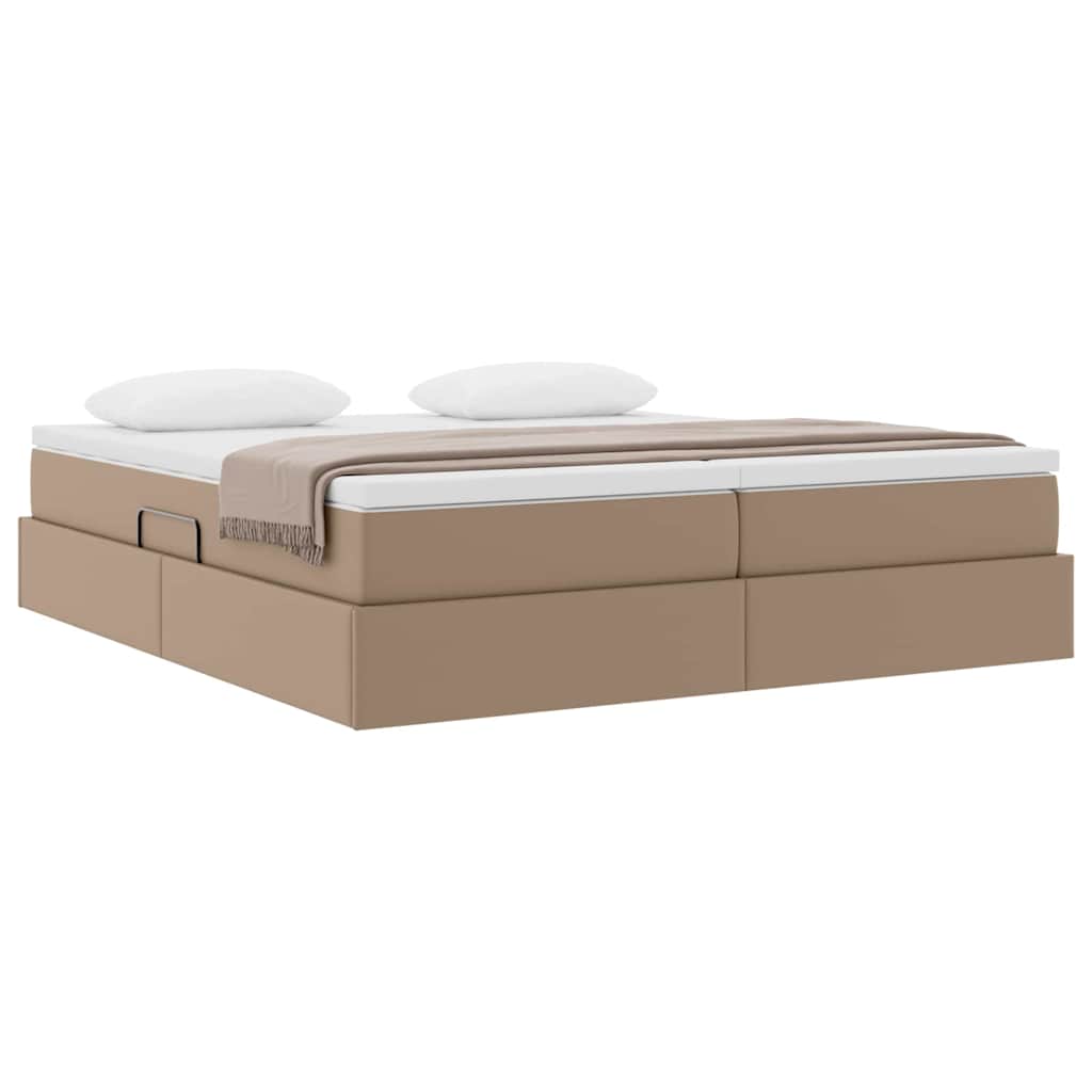 Letto con contenitore e materasso Cappuccino 200 x 200 cm