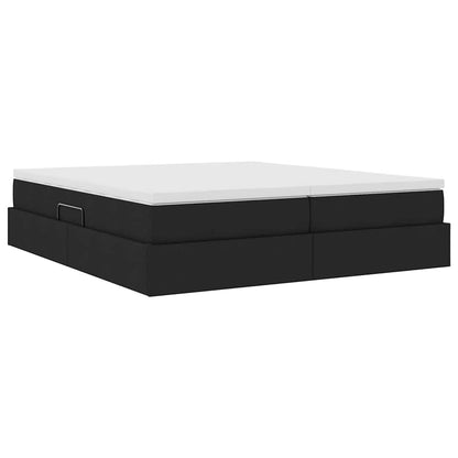 Letto con contenitore e materasso Nero 180 x 200 cm Poliestere