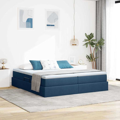 Letto con contenitore e materasso Blu 180 x 200 cm Poliestere