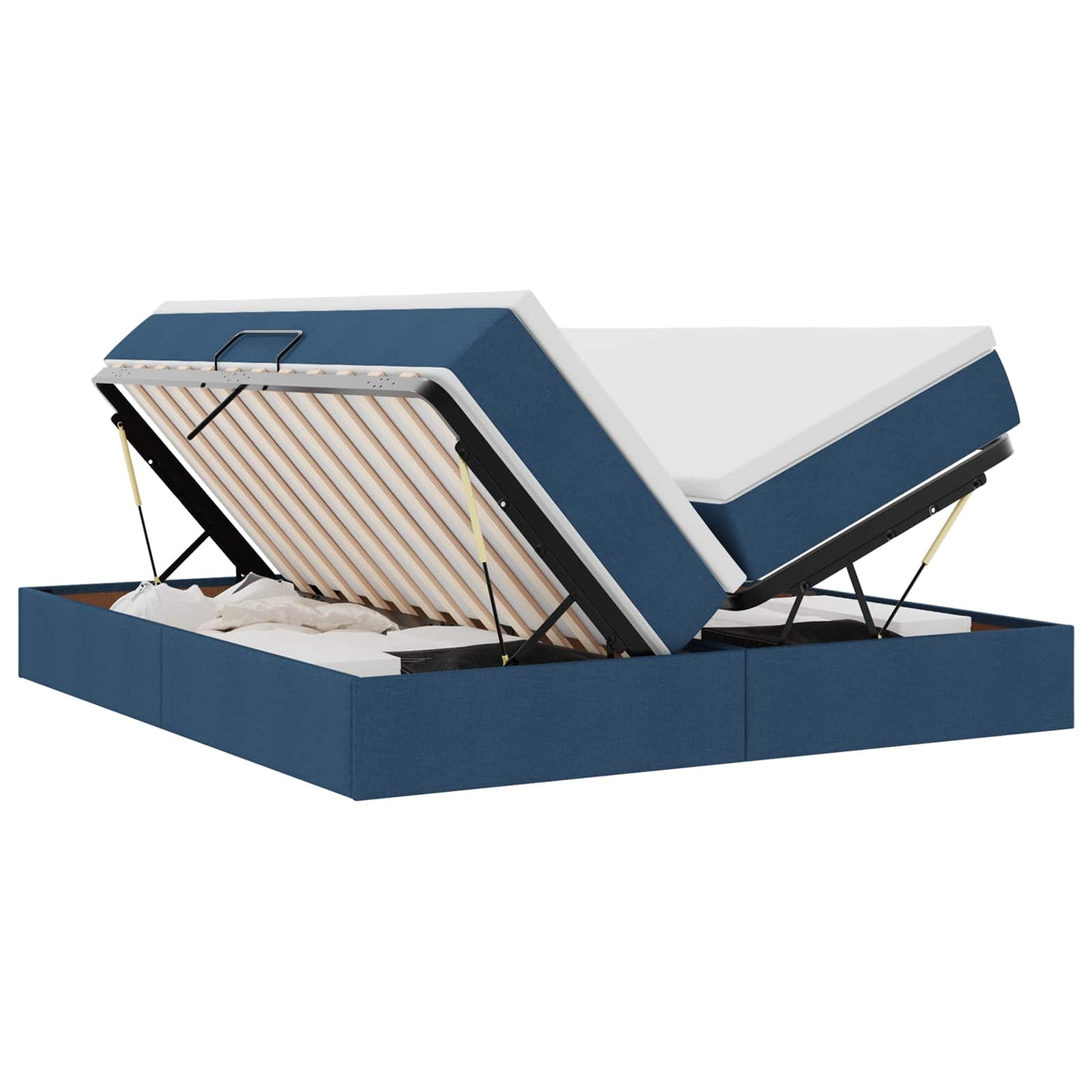 Letto con contenitore e materasso Blu 180 x 200 cm Poliestere