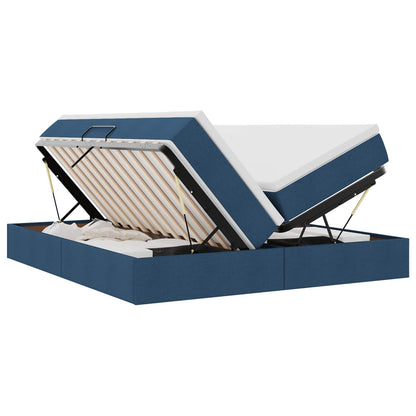 Letto con contenitore e materasso Blu 180 x 200 cm Poliestere