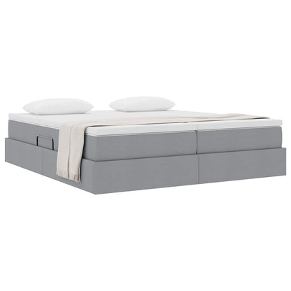 Letto con contenitore e materasso Grigio chiaro 200 x 200 cm