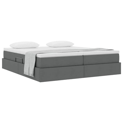 Letto con contenitore e materasso Grigio scuro 200 x 200 cm