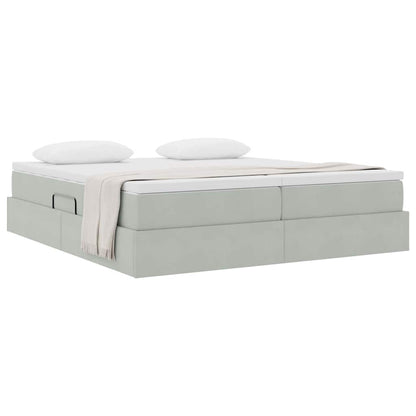 Letto con contenitore e materasso Grigio chiaro 180 x 200 cm