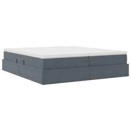 Letto con contenitore e materasso Grigio scuro 180 x 200 cm