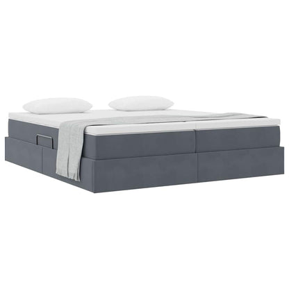 Letto con contenitore e materasso Grigio scuro 180 x 200 cm