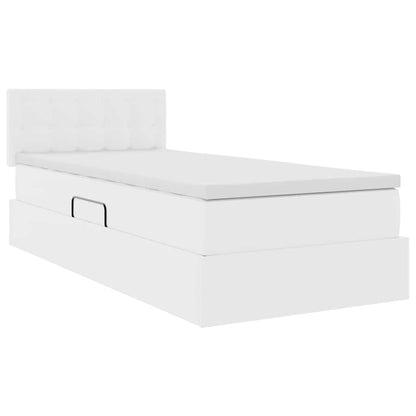Letto con contenitore e materasso Bianco Puro 90 x 190 cm