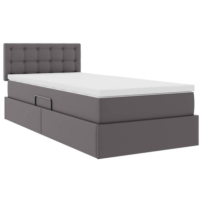 Letto con contenitore e materasso Grigio 90 x 190 cm