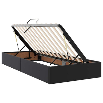 Letto con contenitore e materasso Nero 100 x 200 cm