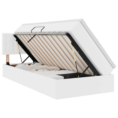 Letto con contenitore e materasso Bianco Puro 100 x 200 cm