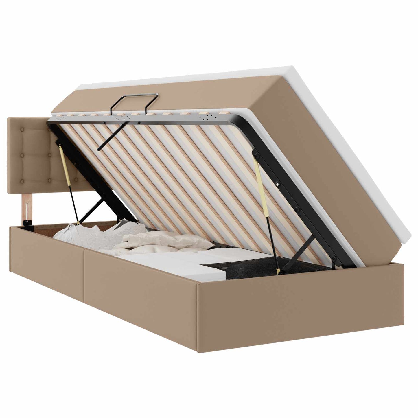 Letto con contenitore e materasso Cappuccino 100 x 200 cm
