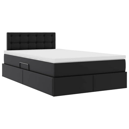 Letto con contenitore e materasso Nero 120 x 190 cm