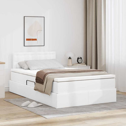 Letto con contenitore e materasso Bianco 120 x 190 cm