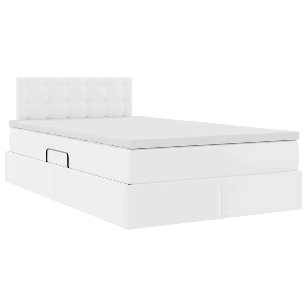 Letto con contenitore e materasso Bianco 120 x 190 cm