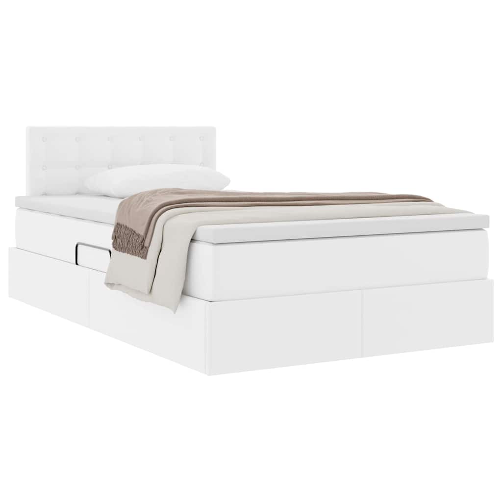Letto con contenitore e materasso Bianco 120 x 190 cm
