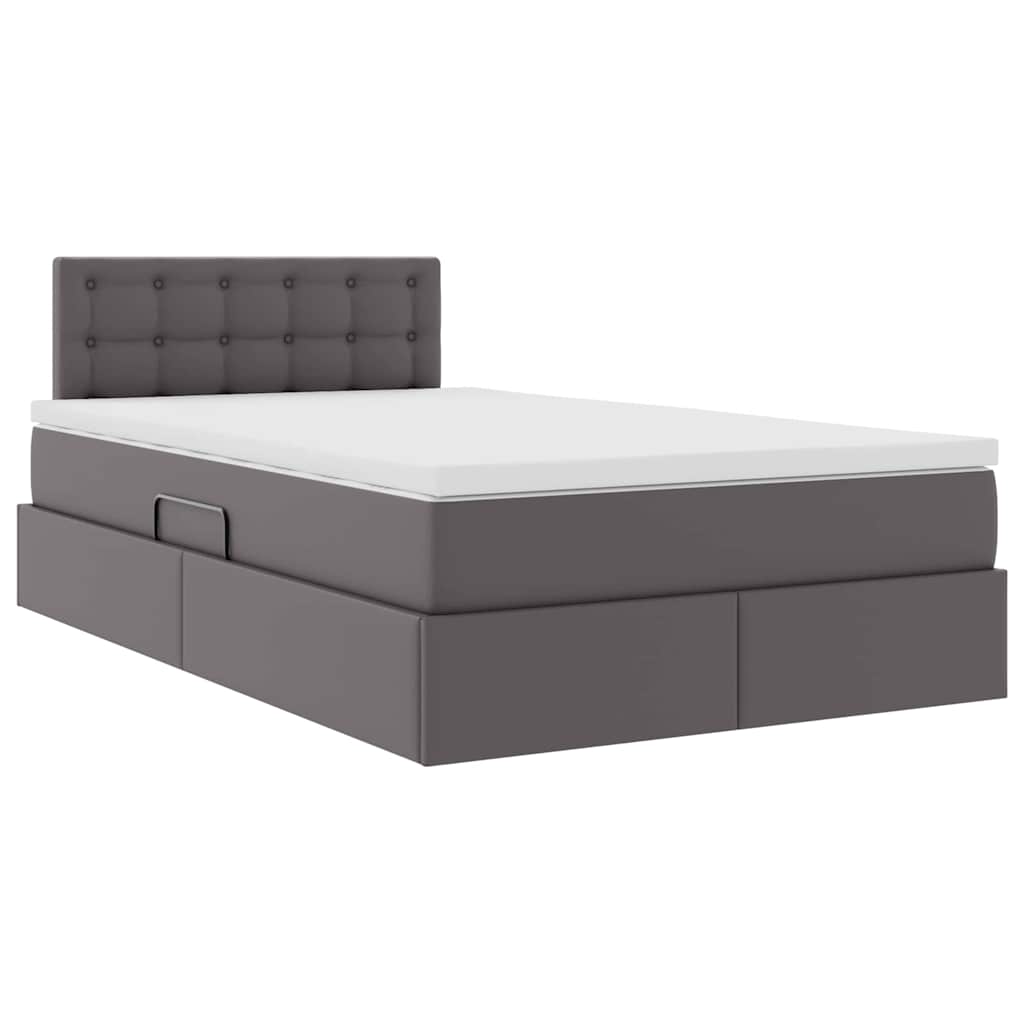 Letto con contenitore e materasso Grigio 120 x 190 cm