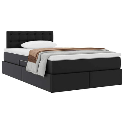Letto con contenitore e materasso Nero 120 x 200 cm