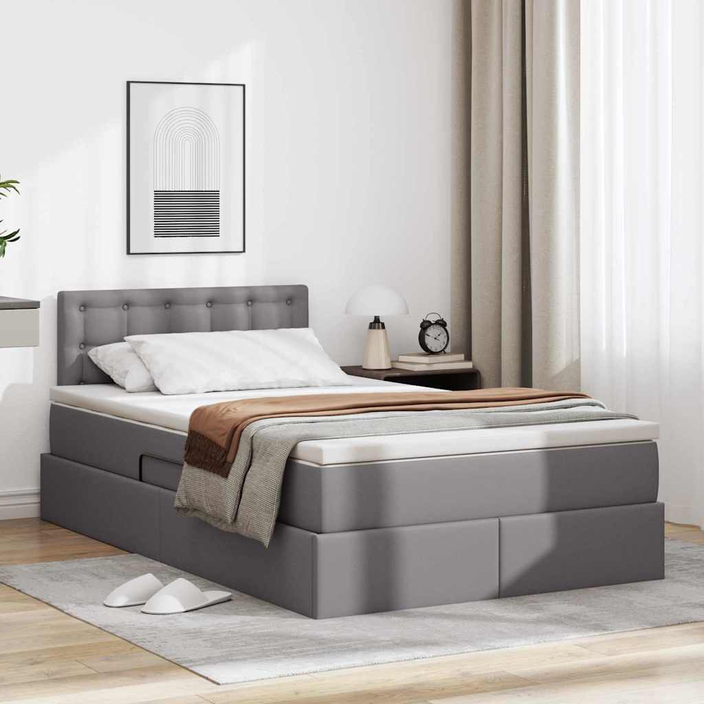 Letto con contenitore e materasso Grigio 120 x 200 cm