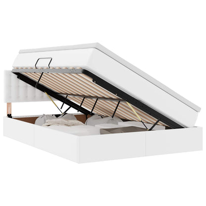 Letto con contenitore e materasso Bianco Puro 140 x 190 cm