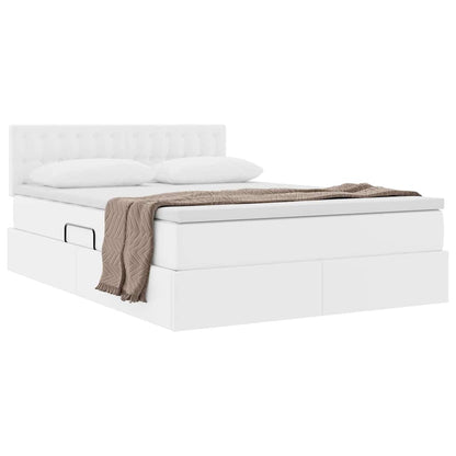 Letto con contenitore e materasso Bianco Puro 140 x 190 cm