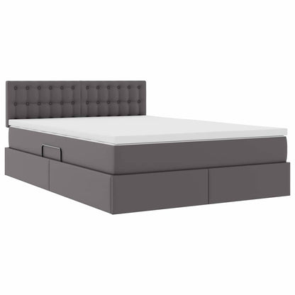 Letto con contenitore e materasso Grigio 140 x 190 cm