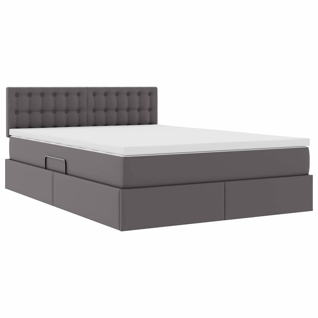 Letto con contenitore e materasso Grigio 140 x 200 cm