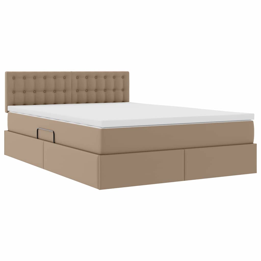 Letto con contenitore e materasso Cappuccino 140 x 200 cm