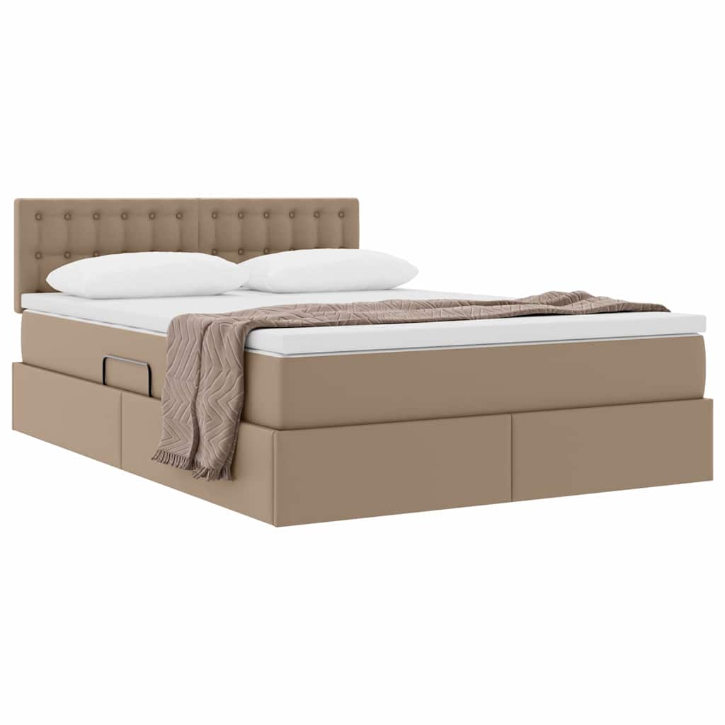 Letto con contenitore e materasso Cappuccino 140 x 200 cm