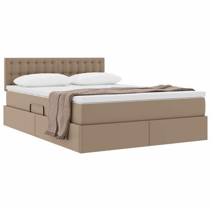 Letto con contenitore e materasso Cappuccino 140 x 200 cm