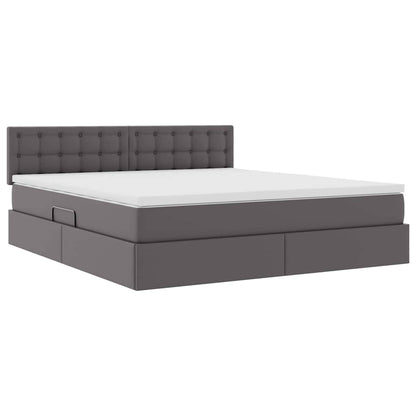 Letto con contenitore e materasso Grigio 160 x 200 cm