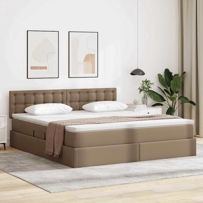 Letto con contenitore e materasso Cappuccino 160 x 200 cm