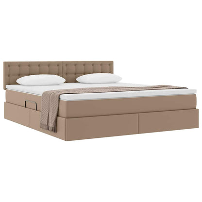 Letto con contenitore e materasso Cappuccino 160 x 200 cm