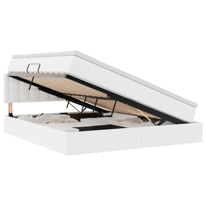 Letto con contenitore e materasso Bianco Puro 180 x 200 cm