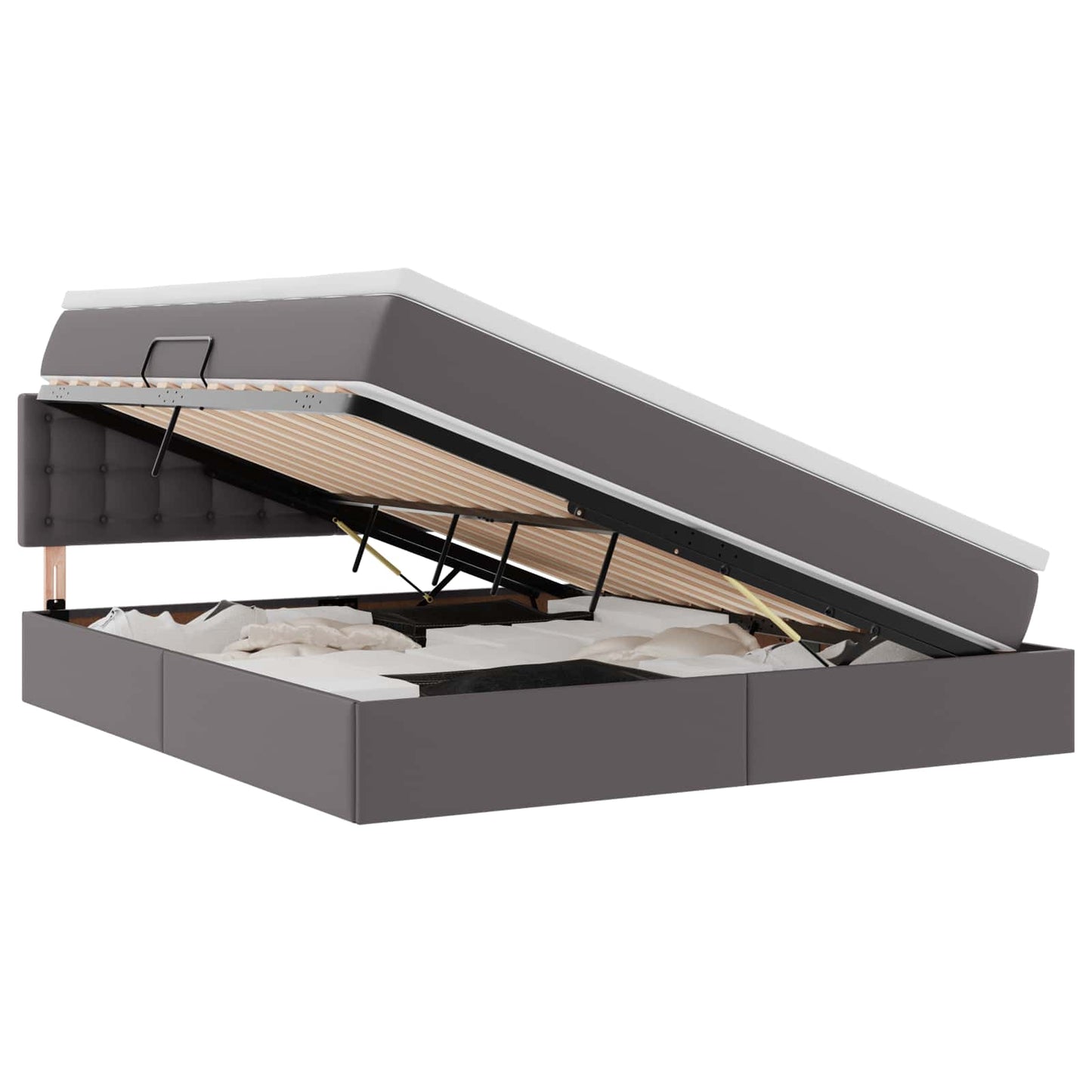 Letto con contenitore e materasso Grigio 180 x 200 cm