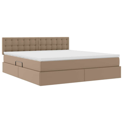 Letto con contenitore e materasso Cappuccino 180 x 200 cm