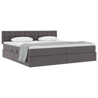 Letto con contenitore e materasso Grigio 200 x 200 cm