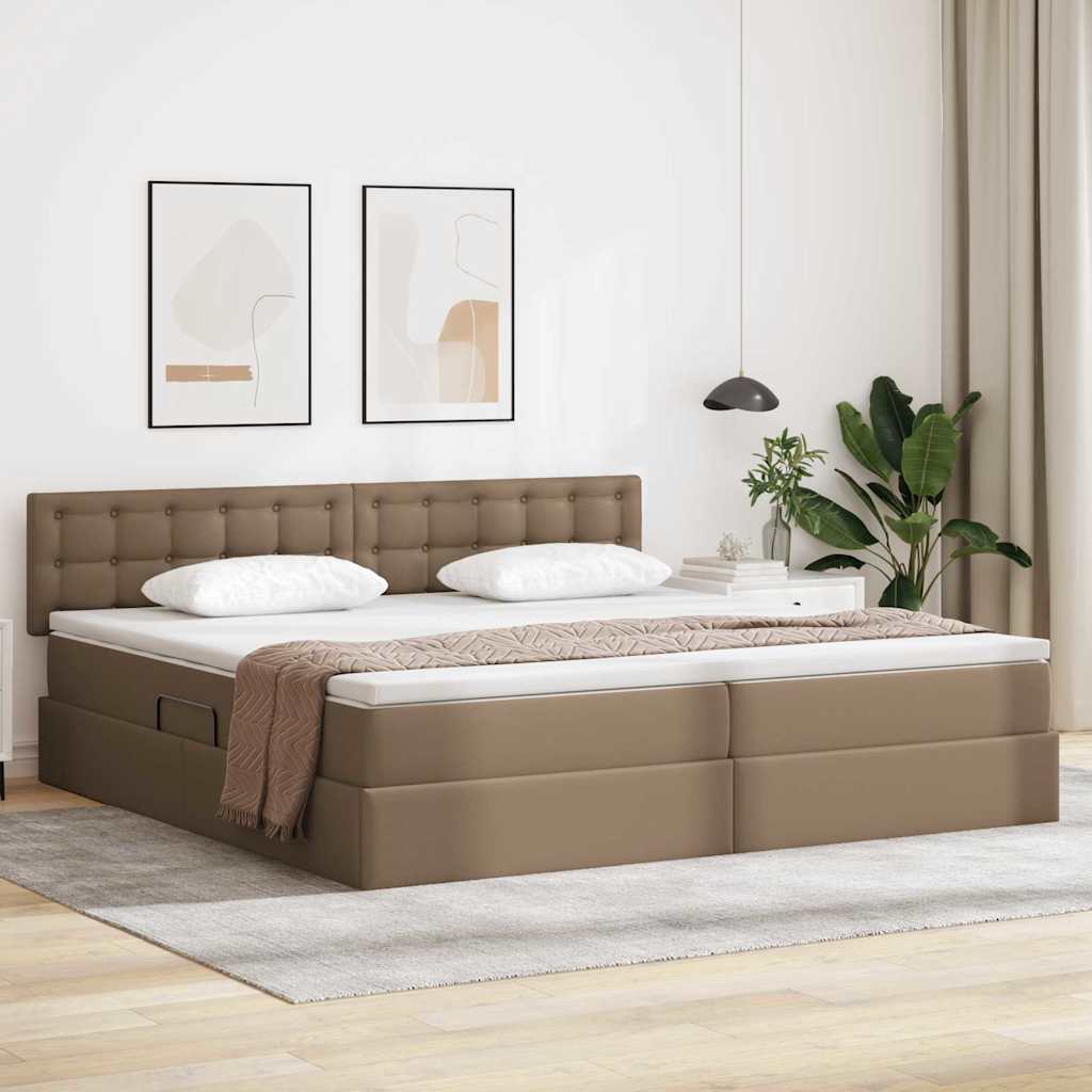 Letto con contenitore e materasso Cappuccino 200 x 200 cm