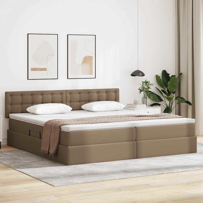 Letto con contenitore e materasso Cappuccino 200 x 200 cm