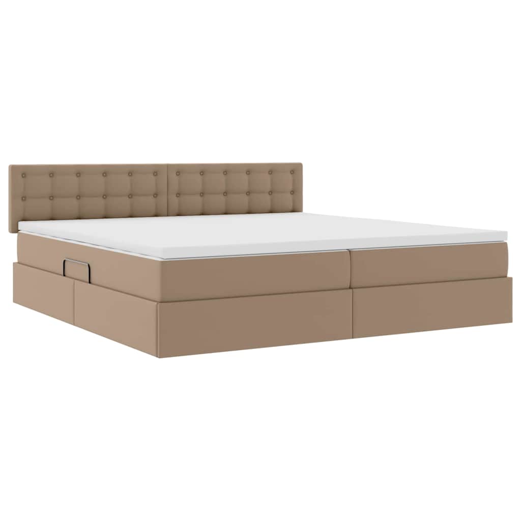 Letto con contenitore e materasso Cappuccino 200 x 200 cm
