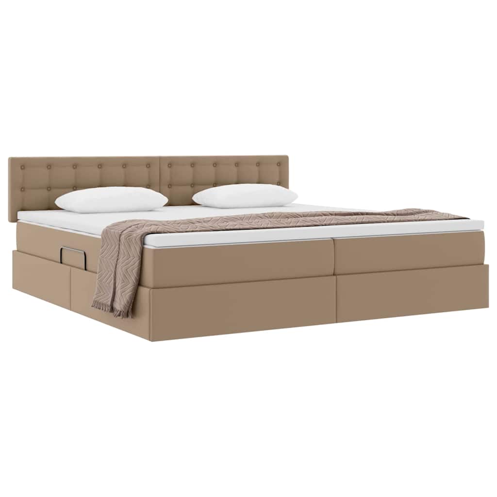 Letto con contenitore e materasso Cappuccino 200 x 200 cm
