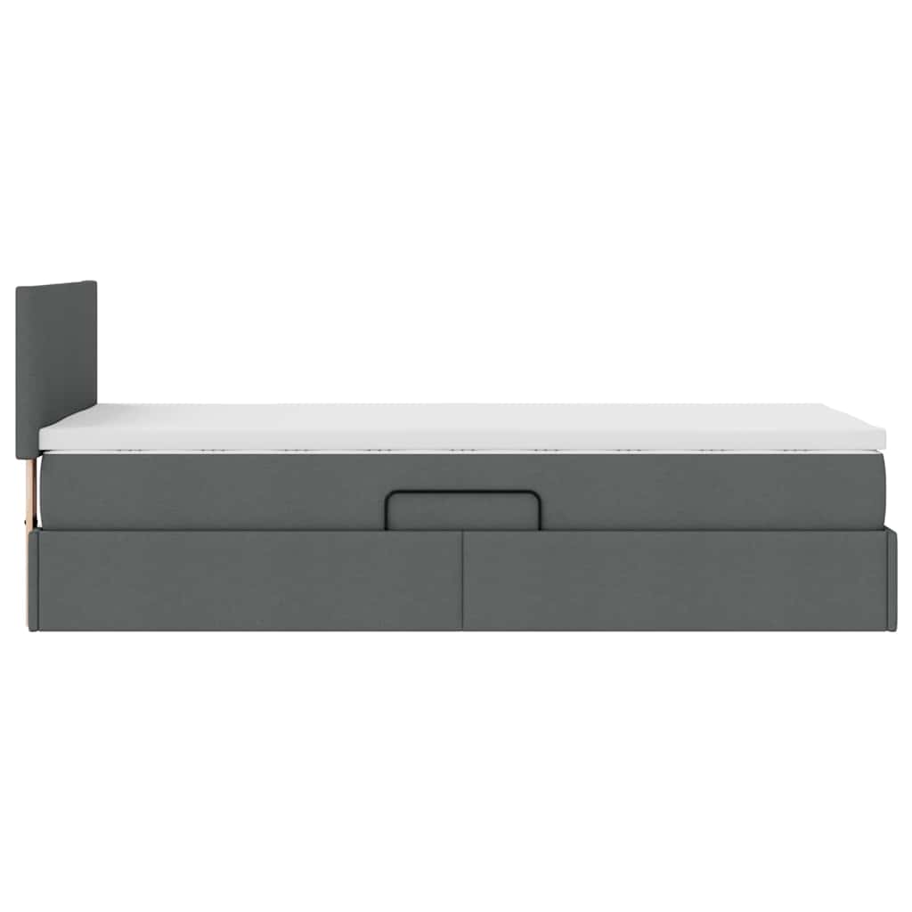 Letto con contenitore e materasso Grigio scuro 90 x 190 cm
