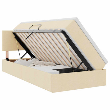 Letto con contenitore e materasso Crema 90 x 190 cm