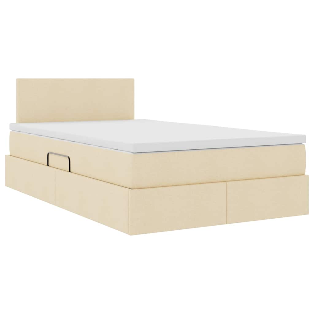 Letto con contenitore e materasso Crema 120 x 200 cm