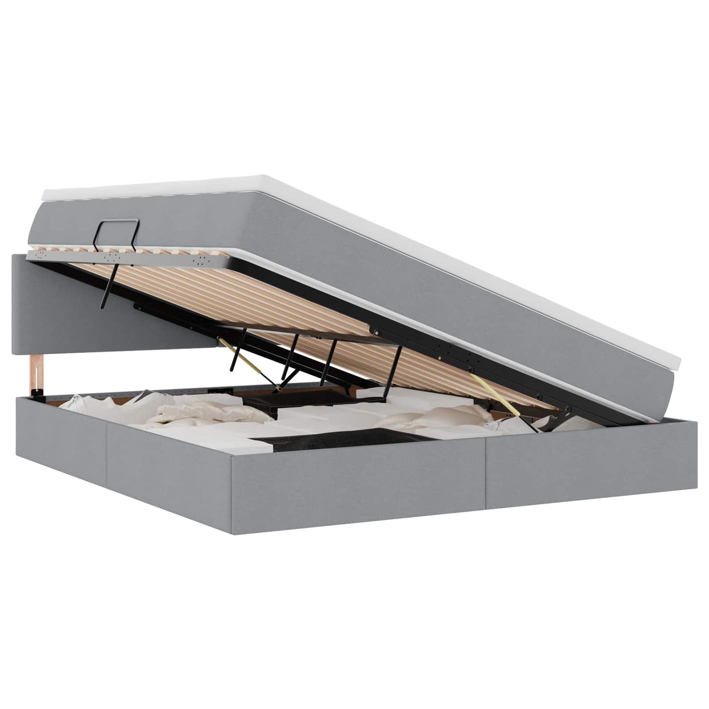 Letto con contenitore e materasso Grigio chiaro 180 x 200 cm