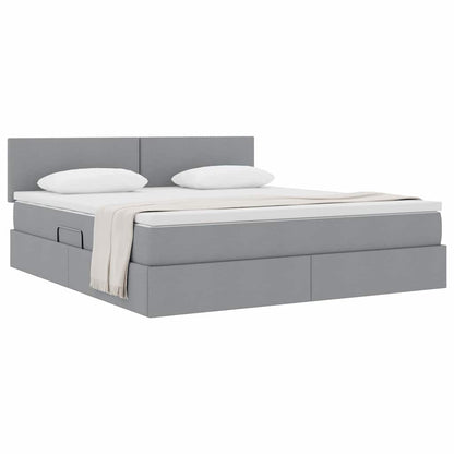Letto con contenitore e materasso Grigio chiaro 180 x 200 cm